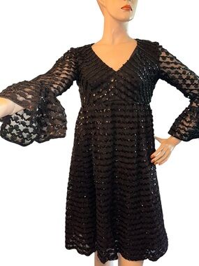 Vintage 60s Lord & Taylor BlackLace Baby Doll Dress